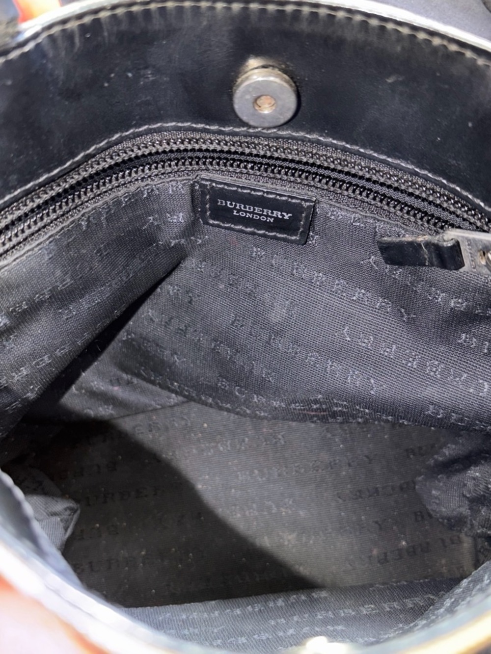 Burberry Black Leather Tote with Interior Zip Pocket